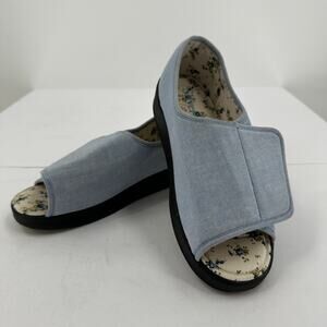 Silverts Womens Adaptive Comfort Shoes Size 11 Blue Floral Diabetic‎ Friendly